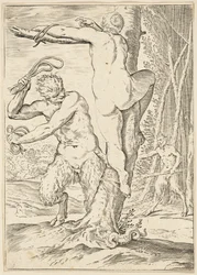 Satyr Whipping a Nymph