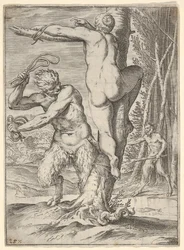 Satyr Whipping a Nymph, Bound to a Tree