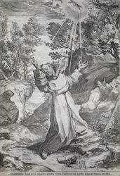 The stigmatization of Saint Francis on La Verna mountain (1224)