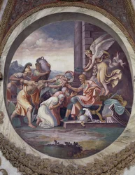 Sign of Aquarius: Scene of Triumph, of the Great Virtues of War (Fresco by Agostino da Mozzanega, 1528)