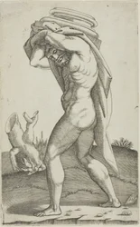 Man Carrying the Base of a Column
