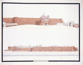The Fort of Agra, with the Delhi Gate, c. 1815