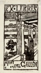 Bookplate Mary and Axel Gallén