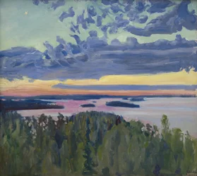 Sunset over a Lake