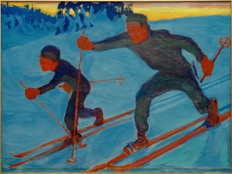 Akseli and Jorma Skiing