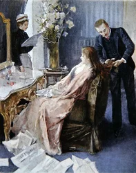 Home hairdressing session