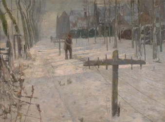 Snowy Morning in Flanders. Rope Makers on the Ramparts