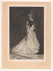 Standing Woman with Gloves and Small Hat