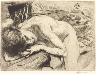 Model Asleep on the Floor