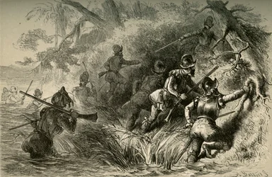 Frenchmen Proceeding to Attack the Spanish Fort on the St. Johns