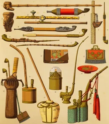 Pipe and Objects Used by Smokers, from The Complete Costume History, First Volume
