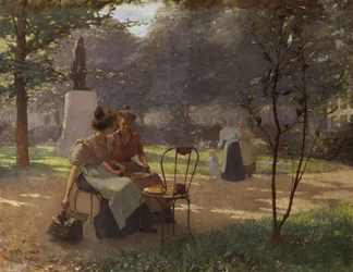 Two Young Girls in the Park