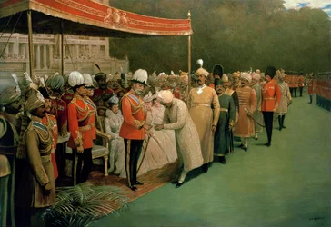 Edward VII receiving Maharajahs and Dignitaries Prior to his Coronation