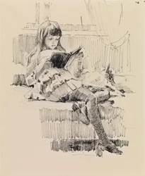 Berta Edelfelt, Study for the Painting Dear Friends (Berta and Capi)