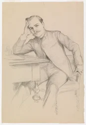 Portrait of the Author René Vallery-Radot, sketch