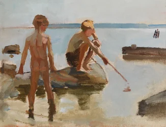 Sketch for Boys Playing on the Shore