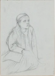 Sketch for Christ and Mary Magdalene, a Finnish Legend