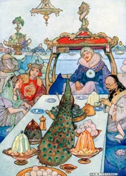 The Sultan Sat at the First Table and Ate with His Daughter. Aladdin and the Grand Vizier