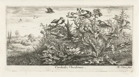 Landscape with Goldfinches in Thistle (Bird Book)