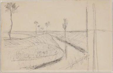 Landscape with Deep Wide Ditch or Canal