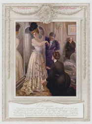 Belle Epoque Paris, Fashionable lady, trying on a dress