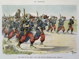 Walking - The Army Seen by Albert Guillaume (1873-1942), Circa 1900