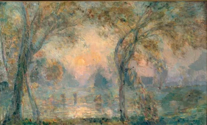 Sunrise on the Pond, Autumn Morning at Hondouville
