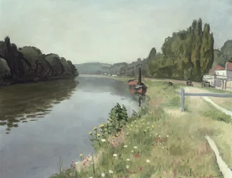 The Banks of the Seine at Mericourt near Mantes