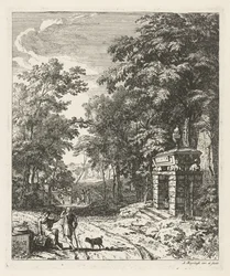 Two People by a Tomb Monument (Landscapes series)