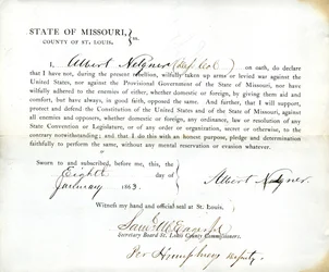 Loyalty Oath of Albert Nelgner of Missouri, County of St. Louis