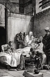 Death of Clovis I of the Franks in Paris on November 27th 511 - Death of Clovis - Drawing by Albert Maignan