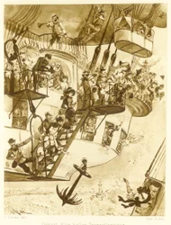 Departure of a Transatlantic Balloon, from Le Vingtieme Siecle, pub. 1883