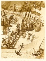 Departure of a Transatlantic Balloon, from Le Vingtieme Siecle, 1883
