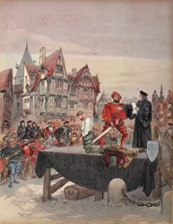 Saint Vallier pardoned on the scaffold, illustration from 