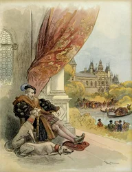 The Last Days of Francois 1st (1494-1547), at the Castle of Rambouillet. Illustration