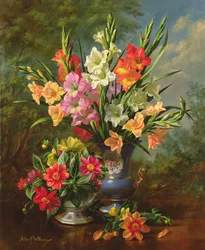AB1062B Gladioli and Dahlias