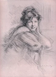 Lithograph portrait of a woman