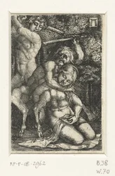 Satyr and a Man Fighting Over a Woman