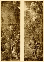 Bearing of the Cross and Christ with the Banner of Victory