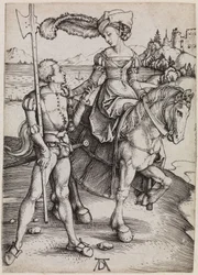 The Young Lady on Horseback and the Landsknecht