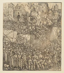 The Triumphal Arch of Emperor Maximilian I (Fragment v. 24b): The Battle Scene Top Left