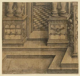 The Triumphal Arch of Emperor Maximilian I (10): The bases of the left portal