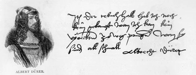 Handwriting and signature of Albrecht Dürer