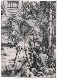 John Devouring the Book / The "Mighty Angel", Figure VIII, Plate 10 from the series "The Apocalypse"