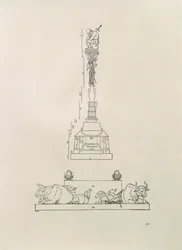 Monument commemorating the Victory over the Peasants, from the „Manual of Measurement“, published 1525