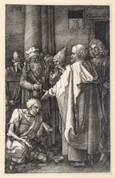 Peter and John Healing a Lame Beggar in the Temple (Engraved Passion)