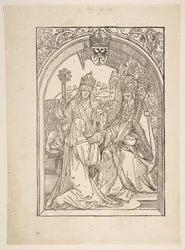 Rosvitha Presenting the Comedies to the Emperor Otto I. (Illustration from the Opera Hrosvi)
