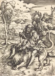 Samson Fighting with the Lion, c. 1497-1498