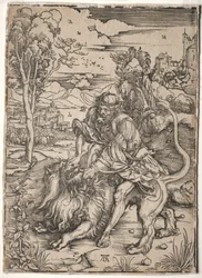 Samson Killing the Lion, c1496-1497