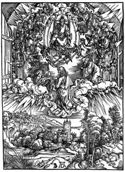 Scene from the Apocalypse, St John before God the Father and the Twenty-Four Elders, 1498